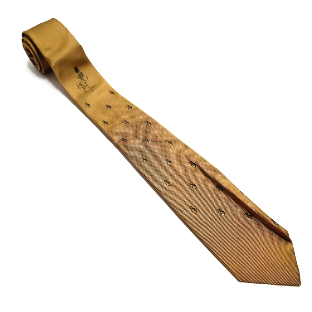 Gimbels Necktie Gold Geometric Pattern Men's Silk Neck Tie Vintage Prince Igor